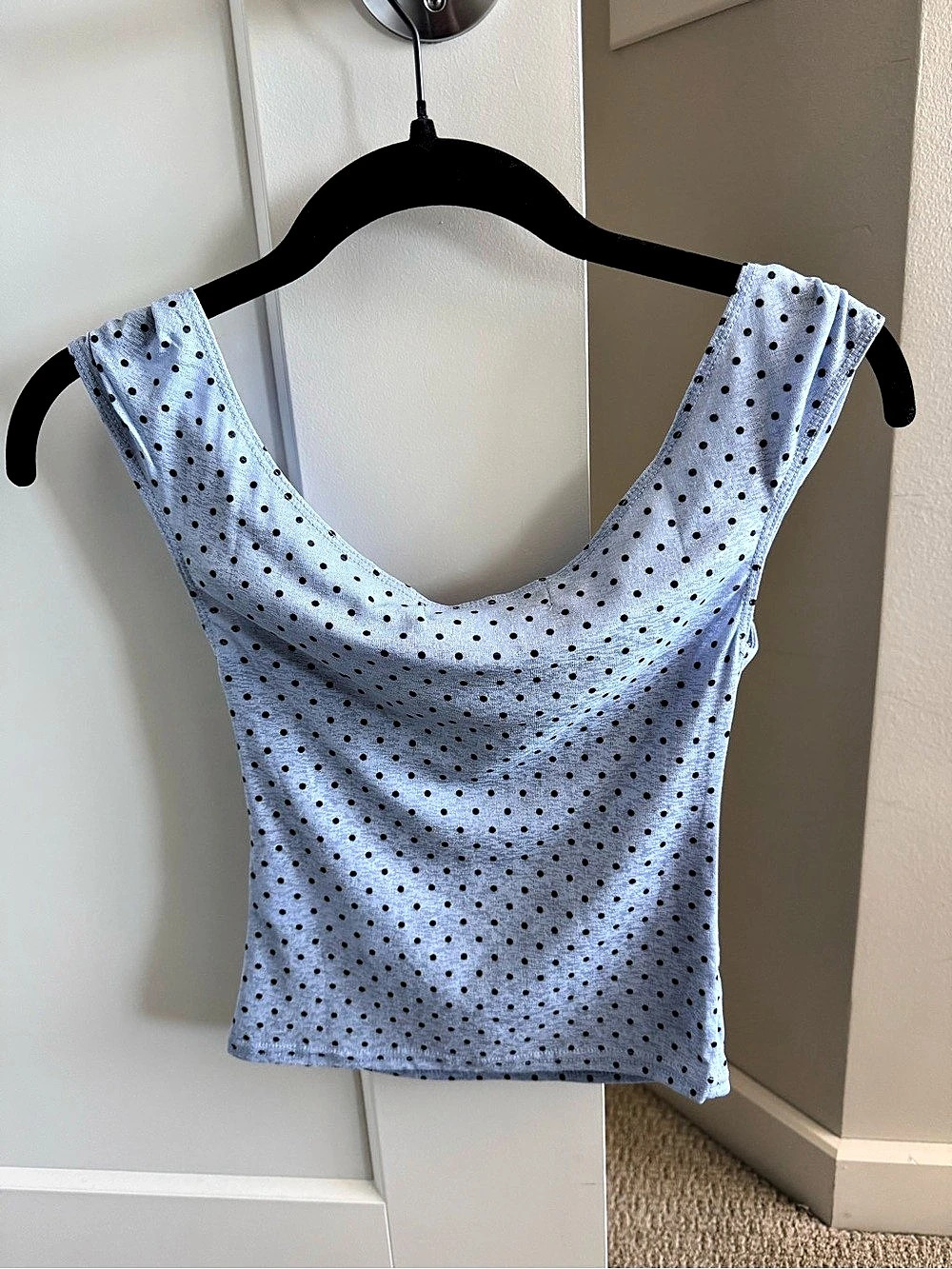 Urban Outfitters Polka Dot Draped Neck Tank Top